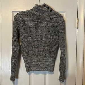 Heather Grey Knit Turtleneck Sweater